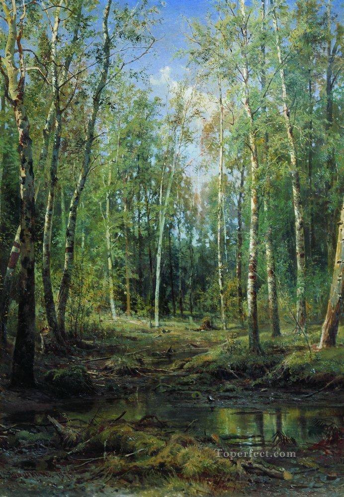 bosque de abedules 1875 paisaje clásico Ivan Ivanovich árboles Pintura al óleo